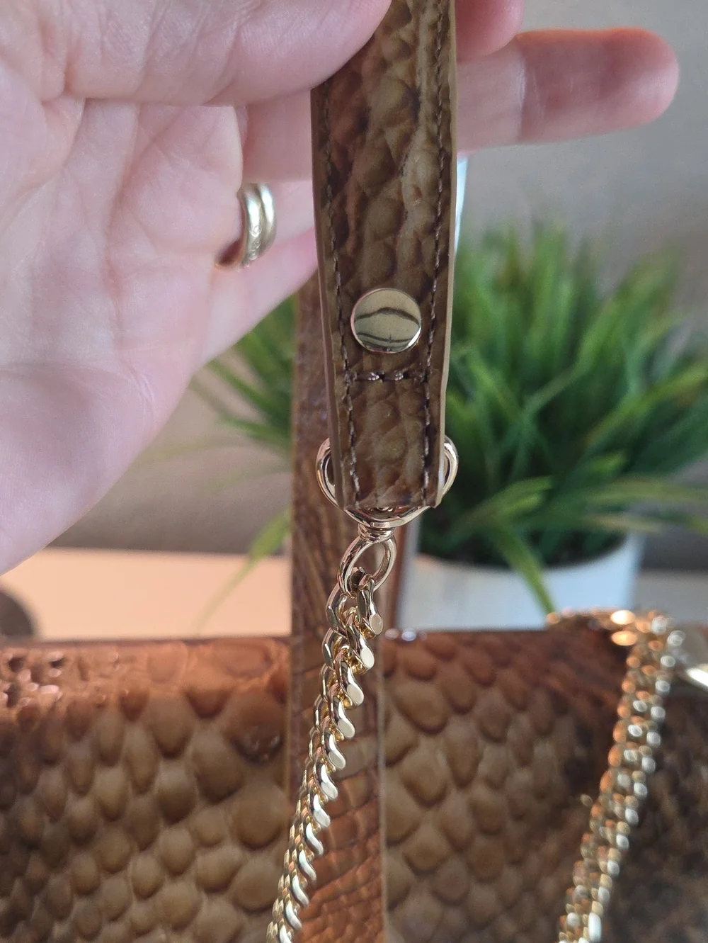 Brahmin Rosalie Shoulder Bag Macchiato Mansuri Python Snake Print NWT